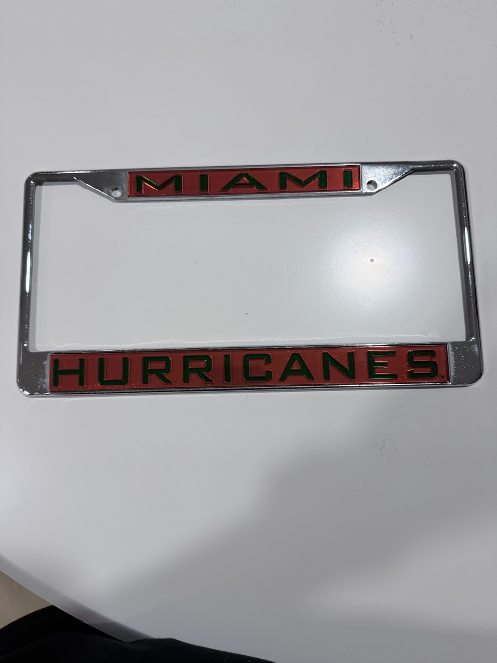 Miami Hurricanes Chrome License Plate Frame
